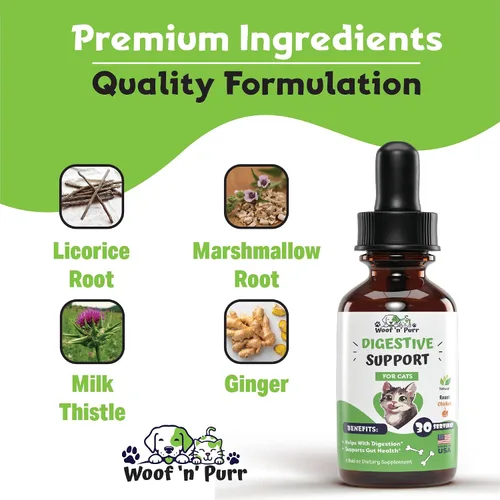 Vista 5 de Apoyo digestivo para gatos - Enzimas digestivas para gatos - Probiótico digestivo para gatos - Ayuda a la digestión del gato - Digestión del gato