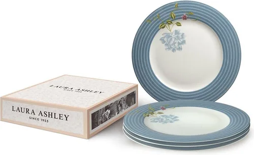 Vista 6 de Laura Ashley Heritage Collectables Heritage - Juego de platos llanos de 10 pulgadas en caja de regalo, 4 platos de cerámica de porcelana, aptos
