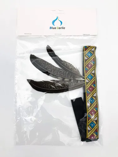 Vista 3 de Tocado de plumas para el día de Acción de Gracias Jefe inspirado en los indios nativos americanos para niños y adultos