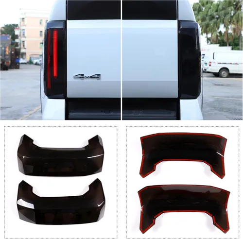 Vista 5 de Cubierta de Luz Trasera Carcasa de Lámpara Trasera Protector de Pantalla Marco de Moldura Compatible con Toyota Tundra 2022 2023 2024 2025, ABS