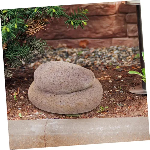 Vista 4 de Llavero de resina para jardín, para uso en exteriores, caja de ahorro de llaves duradera con aspecto de piedra realista para llaves y artículos