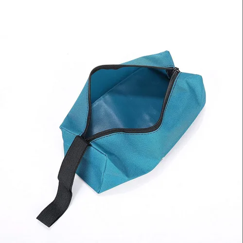 Vista 4 de Ruibo Pequeñas bolsas de lona con cremallera/bolsa multiusos para herramientas, organizador de almacenamiento con lazo para colgar destornilladores