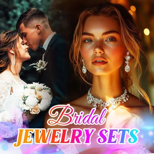 Vista 6 de Unicra Juego de joyas de boda para novia, collar de diamantes de imitación de plata, aretes y pulseras, joyería formal para mujeres y novias