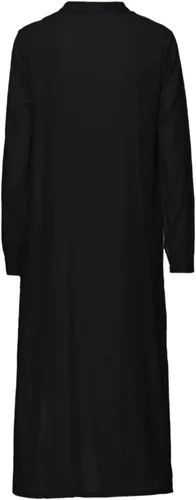 Vista 46 de Vestido de manga larga para mujer, casual, de algodón, lino, con botones, maxivestidos tipo caftán, blanco y azul