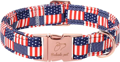 Vista 36 de Collar para perros del 4 de julio, collares patrióticos azules para cachorros y perros pequeños, ligero y ajustable 1776 collares para cachorros