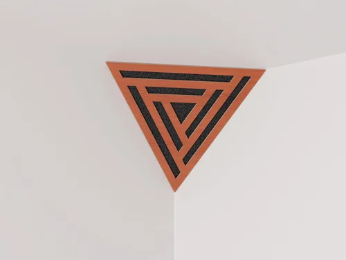 Vista 9 de (Paquete de 2) — Panel acústico de absorción de sonido y difusión para esquinas de techo, trampa de bajos «Triángulo-REDONDOS» de espuma acústica