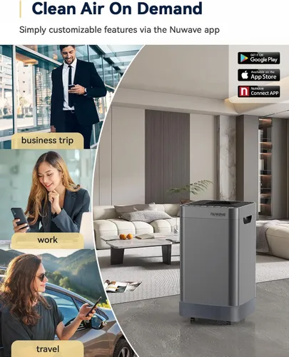 Vista 5 de Nuwave OxyPure - Purificador de aire para habitación extra grande de 2934 pies cuadrados, purificador de aire inteligente con filtración de 5