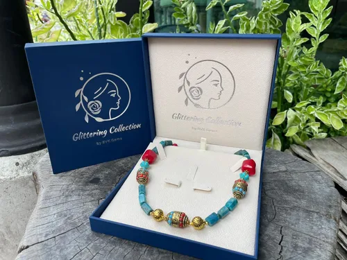 Vista 6 de Collar de zafiro azul genuino de 3 hebras, cuentas de Rondelle facetadas, collar de cuentas de zafiro, impresionante y elegante collar de piedra