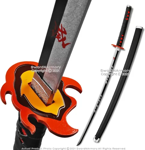 Vista 2 de Munetoshi 40.5 Steel Zenitsu Agastuma Nichirin Katana Demon Killer Samurai Sword Scabbard Cosplay Costumes
