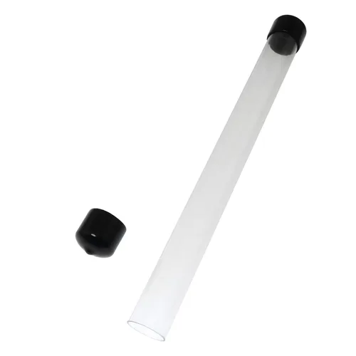 Vista 6 de DZS ELEC - Tubo de almacenamiento transparente, 2 unidades, 0.79 x 8.7 pulgadas, tubo redondo de plástico pequeño con tapas negras para contenedores