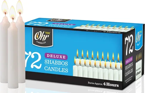 Vista 6 de OHR CANDLES Velas Shabbos - 3 horas de tiempo de combustión - Paquete de 12
