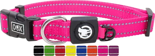 Vista 9 de DDOXX Collar de perro de nailon reflectante - Collares fuertes y ajustables para perros - S (verde)
