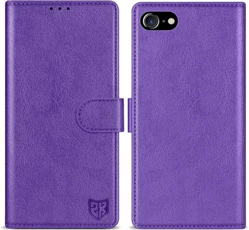 Vista 13 de ZZXX Funda tipo cartera para iPhone 7 Plus/iPhone 8 Plus con bloqueo RFID, ranura para tarjetas, función atril, cierre magnético, funda protectora