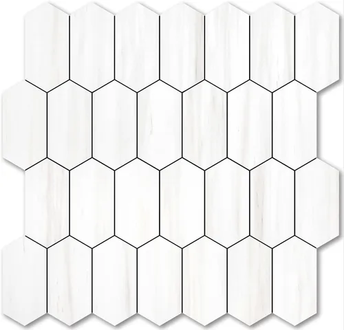 Vista 10 de Vamos Tile - Azulejo de salpicaduras de pelar y pegar hexagonal largo para cocina y baño - 1 hoja de adhesivo para salpicaduras en la pared de 12.4