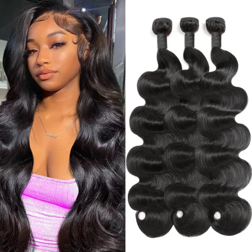 Vista 11 de Manojos de cabello humano ondulado de 20 pulgadas, 12A, 100% sin procesar, cabello virgen brasileño, ondulado, extensiones de cabello humano