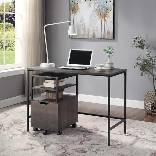 Vista 4 de OSP Home Furnishings Contempo - Escritorio de 42 pulgadas, color ceniza