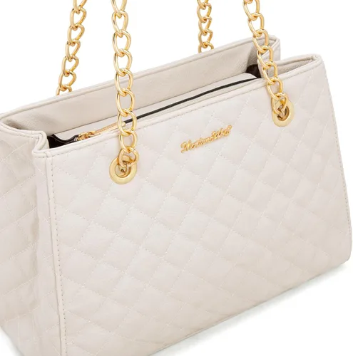 Vista 3 de Montana West Bolso de mano mediano para mujer, con cadena acolchada, bolso de hombro