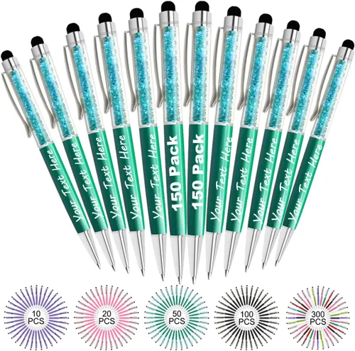 Vista 82 de Bolígrafos personalizados con nombre y texto, bolígrafos de diamantes de cristal personalizados a granel, 10 bolígrafos, regalos para mujeres