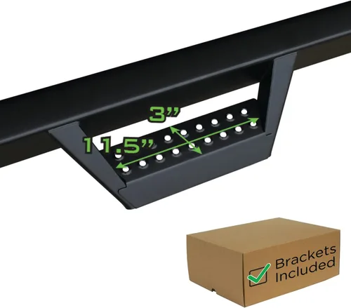 Vista 2 de Raptor Series Estribos laterales compatibles con 4Runner 2010-2024 sin borde de puerta inferior, tableros negros texturizados para camiones