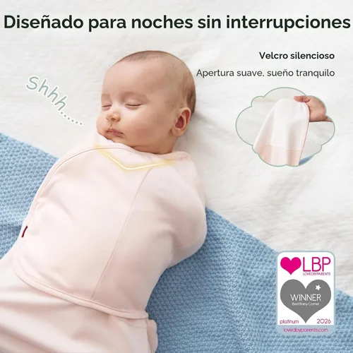 Vista 3 de Momcozy - Pañales para recién nacidos, con cierre silencioso para bebés de 0 a 3 meses Saco de dormir apto para nuevos padres, reduce el reflejo