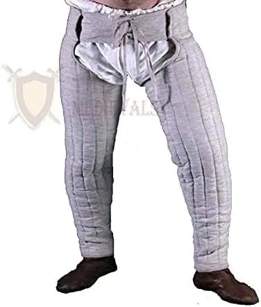 Vista 2 de Medieval Gambeson Legging Thick Padded Chausses Lower Under Gambeson Hauberk SCA Armor Legging for Costume by ITS Medieval