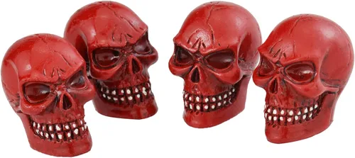Vista 8 de Tapas de Llanta de Coche con Calavera Tapas de Rueda de Bicicleta Esqueleto Cubiertas de Vástago de Válvula de Aire para la Mayoría de Vehículos