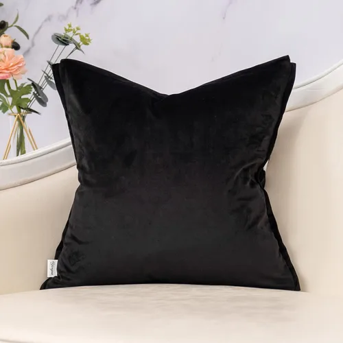 Vista 2 de Yangest Funda de almohada cuadrada negra de terciopelo cortado con estampado de cebra, funda de cojín moderna de lujo para sofá, sala de estar