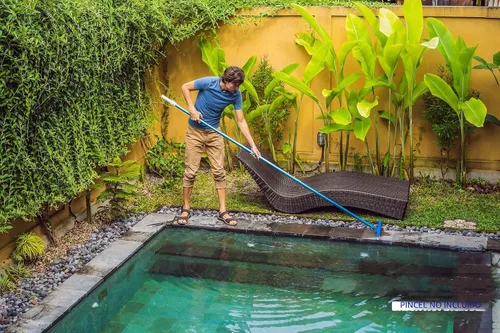 Vista 5 de POOLWHALE Poste telescópico de aluminio anodizado azul para piscina de 12