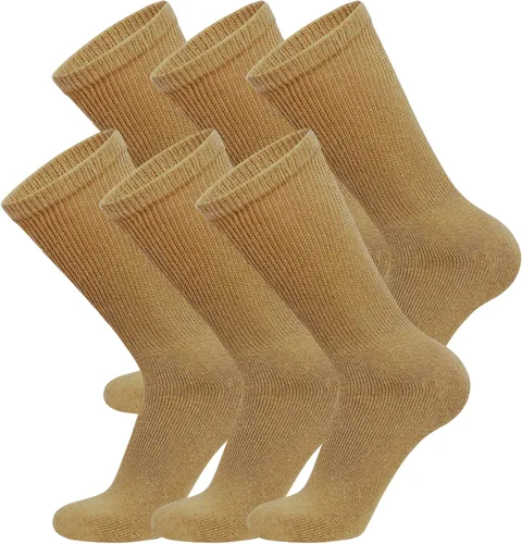 Vista 8 de 6 pares de calcetines tipo crew de algodón para diabéticos sin compresión para neuropatía