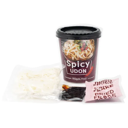 Vista 5 de Kaneyama Taza de sopa de fideos, Udon de estilo japonés, sabor picante Shoyu-Kimchi, fideos frescos masticables instantáneos y aptos