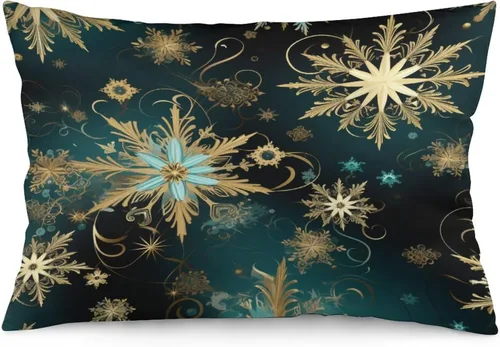 Vista 10 de Protector de almohada de árboles de pino de Navidad rojo y verde de 12 x 20 pulgadas, funda de cojín de vacaciones de invierno, funda de almohada