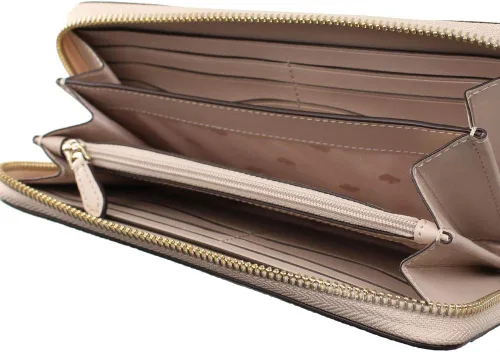 Vista 3 de Kate Spade New York Cartera grande de piel Continental en color beige cálido multi