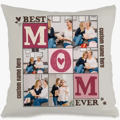 Vista 8 de One Photo Personalized Throw Pillow Case Where Your uploaded Image and Text Form a Unique Home décor Piece That Provides Warm Emotional Value and