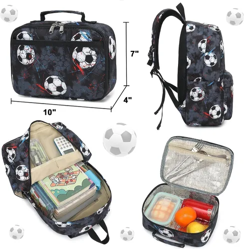 Vista 31 de CAMTOP - Conjunto de mochila y lonchera con estampados divertidos para niños de preescolar y primaria), Y0058-2