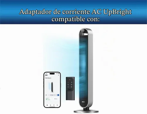 Vista 2 de UpBright Adaptador de 24 V CA/CC compatible con Dreo Modelo DR-HTF004 DR-HTF004S DRHTF004 DRHTF004S Ventilador de torre oscilante Ventilador
