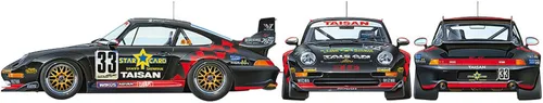 Vista 4 de Tamiya 1: 24 300024175 – Taisan Star Card Porsche 911Gt2 1995