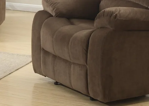 Vista 4 de AC Pacific Bill Modern - Sillón reclinable manual tapizado para sala de estar con almohada acolchada, reposabrazos y asiento reclinable, silla Marrón