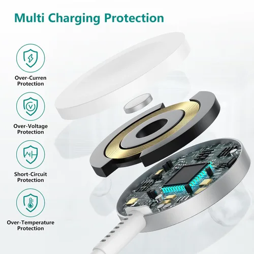 Vista 6 de Gyusity Cargador magnético para iWatch 1 en 1 a cable USB C de 3 pies