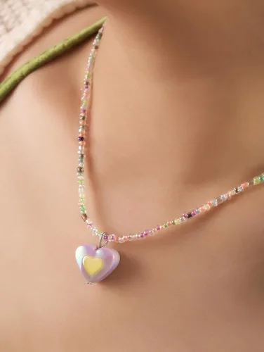 Vista 4 de OJERRY Y2K - Collar de cuentas coloridas Kawaii para adolescentes y mujeres