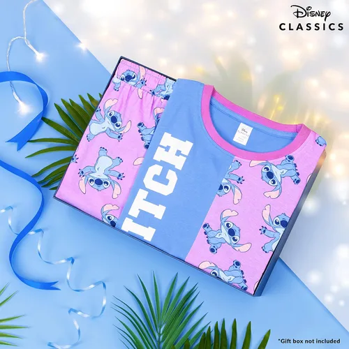 Vista 2 de Disney Conjunto de pijama para niñas, ropa de dormir de verano de La Bella y la Bestia, Rey León, Princesa, Stitch PJs de 2 piezas