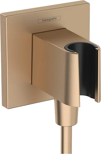 Vista 9 de hansgrohe 26889341 - Toma de pared de ducha de mano con conexión de rosca de 1/2 pulgada en cromo negro cepillado, 26889341