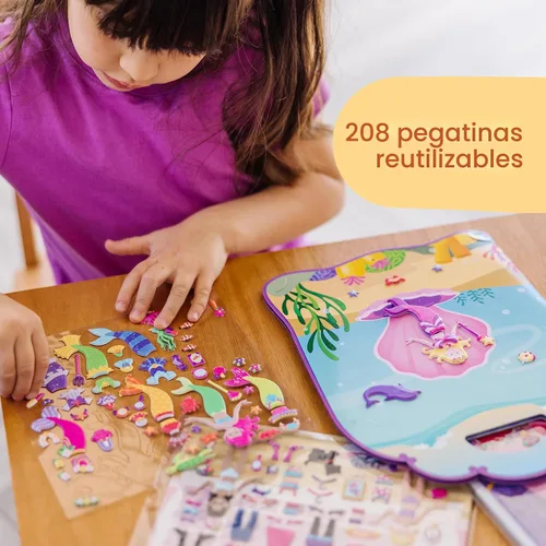 Vista 5 de Melissa & Doug Princesa Puffy, juego de adhesivos, Combo de calcomanías infladas
