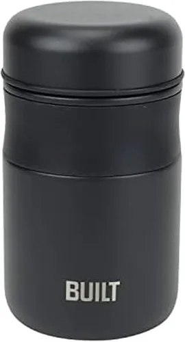 Vista 8 de [Usado] BUILT Tarro de alimentos aislado al vacío de doble pared de 10 onzas, recipiente térmico de acero inoxidable para alimentos fríos y Negro