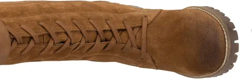 Vista 8 de Vintage Foundry Co. Women's Naomi Handmade Mid Calf Boots w Adjustable Single Strap Laces Full Side Zipper Lug Sole Platform Casual Motorcycle