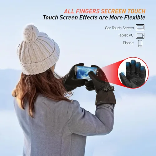 Vista 3 de Yidomto Heated Gloves for Men Women - 7.4V 23.68 WH Battery Rechargeable Heating Ski Gloves, Electric Gloves for Winter Outdoor Work Skiing Hiking