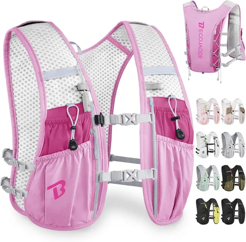 Vista 17 de BECOJADDE Chaleco de Hidratación Mochila para Correr para Hombres Mujeres, Mochila de Hidratación Ligera de 5L para Correr, Chaleco de Hidratación