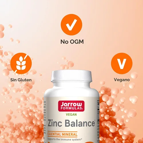 Vista 5 de Balance de zinc Jarrow Formulas, refuerza el sistema inmunológico y proporciona protección antioxidante, 100 cápsulas