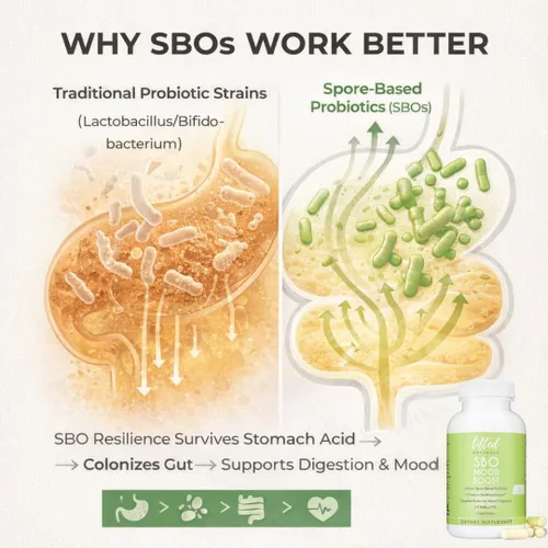 Vista 5 de Lifted Naturals Probióticos probióticos a base de esporas – SBO estimulante del estado de ánimo – a base de esporas/suelo – Digestión y apoyo