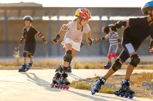 Vista 6 de Inline Skates for Girls and Boys, with Knee Pads, Elbow Pads and Wrist Guards, Gel Wheels, Adjustable Sizing, for Men, Women, Girls, Boys, High