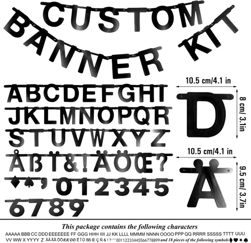 Vista 2 de SUNBEAUTY kit de decoración con cartel de símbolos y letras personablizables temáticos para fiestas para bodas, cumpleaños bienvenidas, decoraciones